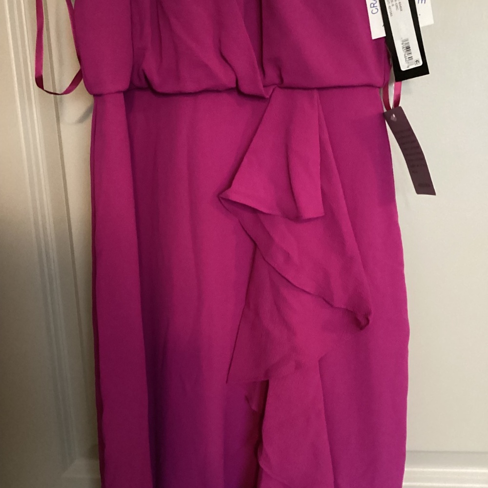 Xscape Evenings Ruffle Detail Crepe High-Low Gown, size 6 - Picture 5 of 13